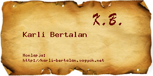 Karli Bertalan névjegykártya